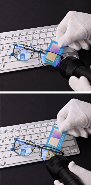 Męskie okulary PREMIUM +2.75 do czytania i komputera Blue Light+Antyrefleks STL280 niebieskie