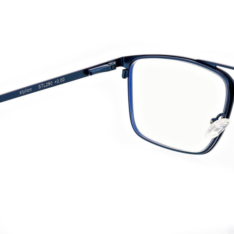 Męskie okulary PREMIUM +2.75 do czytania i komputera Blue Light+Antyrefleks STL280 niebieskie