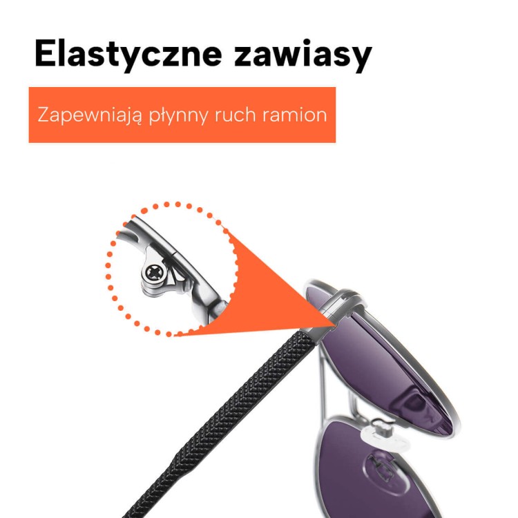 Okulary przeciwsłoneczne pilotki z polaryzacją STL52A srebrny/fiolet