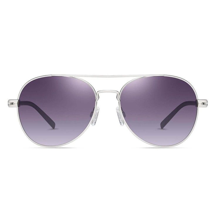 Okulary przeciwsłoneczne pilotki z polaryzacją STL52A srebrny/fiolet