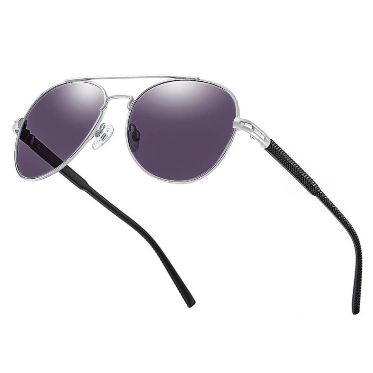 Okulary przeciwsłoneczne pilotki z polaryzacją STL52A srebrny/fiolet