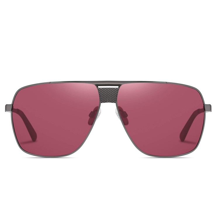 Męskie okulary przeciwsłoneczne pilotki z polaryzacją STL57 czerwony/grafitowy