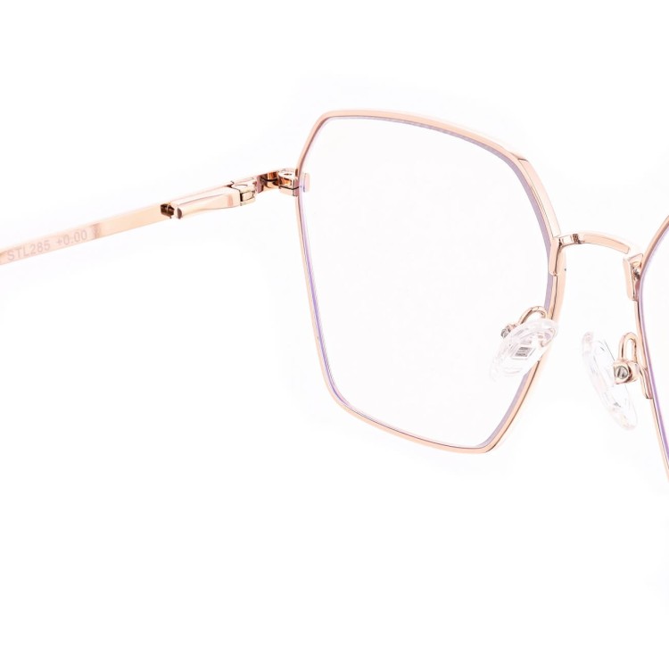 Damskie okulary PREMIUM +2.00 do czytania i komputera Blue Light+Antyrefleks STL285 złoty/zielony