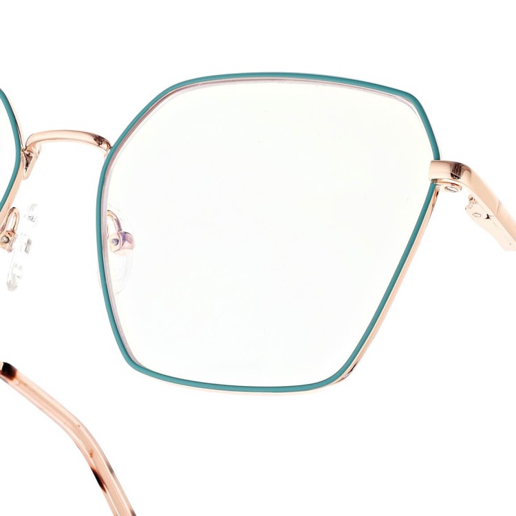Damskie okulary PREMIUM +2.50 do czytania i komputera Blue Light+Antyrefleks STL285 złoty/zielony