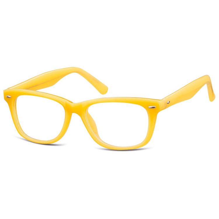 Okulary dziecięce zerówki prostokątne oprawki korekcyjne PK10C ciemno-żółty