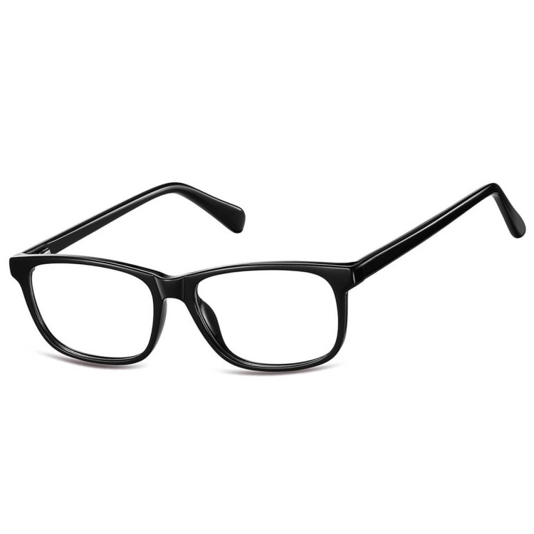 Okulary zerówki oprawki korekcyjne medium prostokątne AM70 czarne