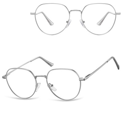 Okulary zerówki lenonki oprawki korekcyjne medium M294A srebrne