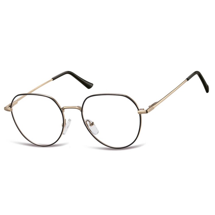 Okulary zerówki lenonki oprawki korekcyjne medium M294B czarne/złote