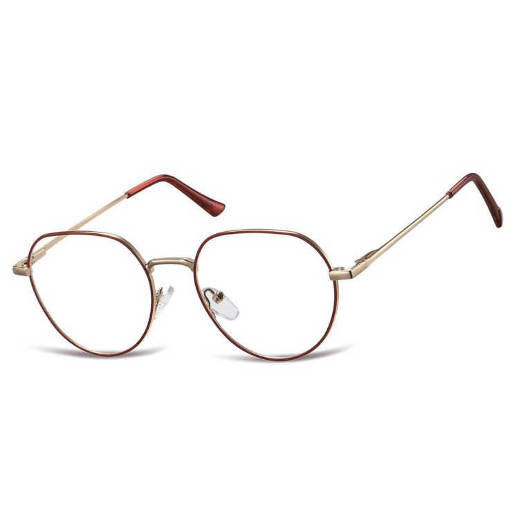 Okulary zerówki lenonki oprawki korekcyjne medium M294C bordowo/złote 