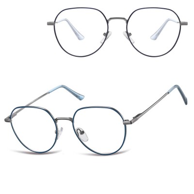 Okulary zerówki lenonki oprawki korekcyjne medium M294E granatowe/srebrne