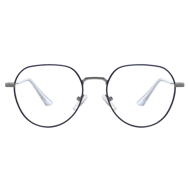 Okulary zerówki lenonki oprawki korekcyjne medium M294E granatowe/srebrne