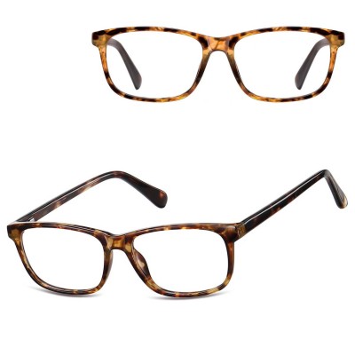 Okulary zerówki oprawki korekcyjne medium prostokątne AM70A  panterka