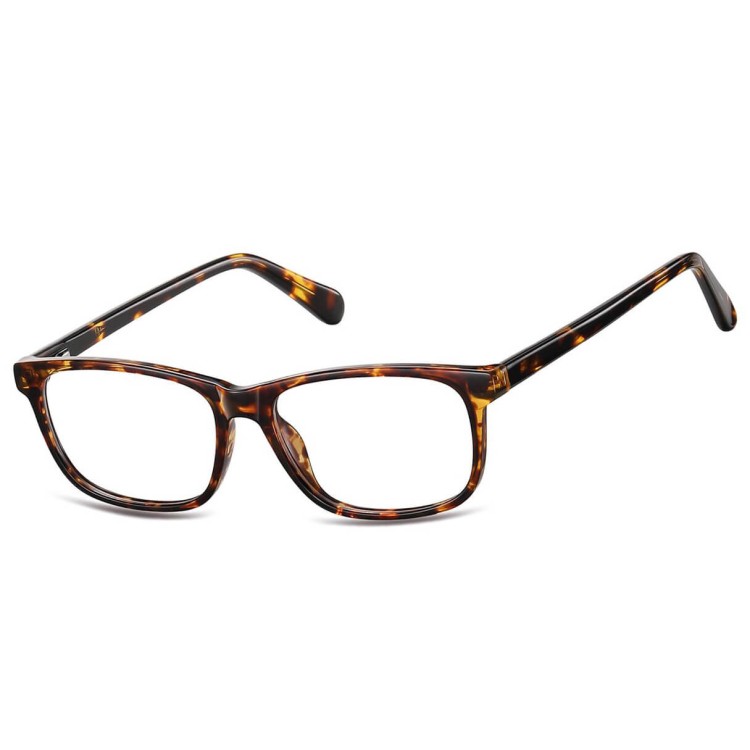 Okulary zerówki oprawki korekcyjne medium prostokątne AM70B jasna panterka