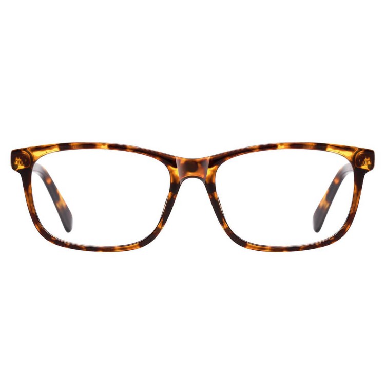 Okulary zerówki oprawki korekcyjne medium prostokątne AM70B jasna panterka