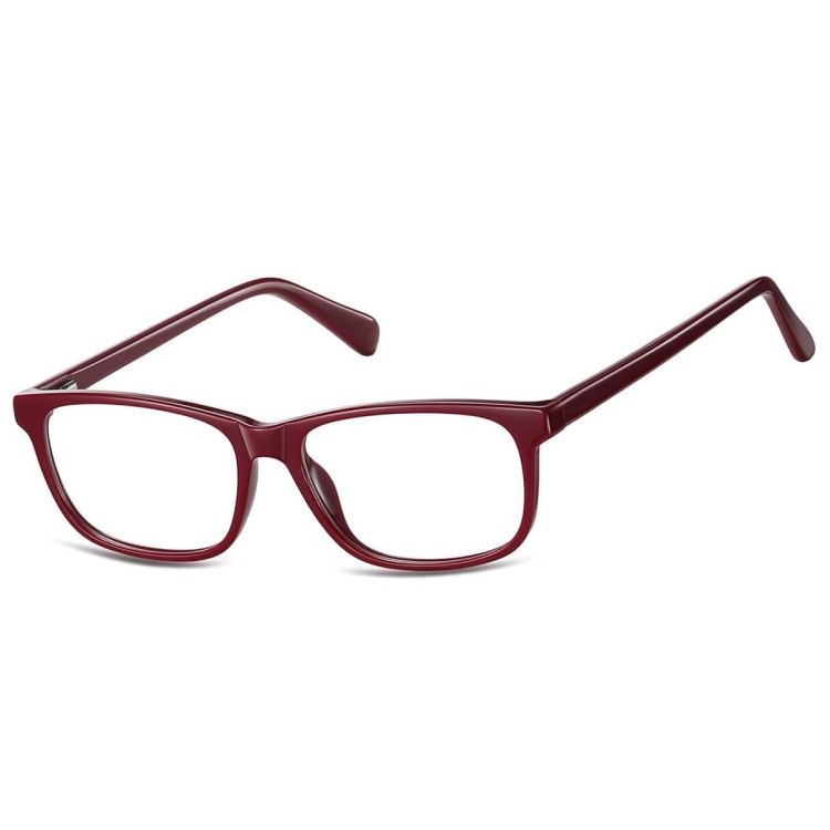 Okulary zerówki oprawki korekcyjne medium prostokątne AM70C bordowe