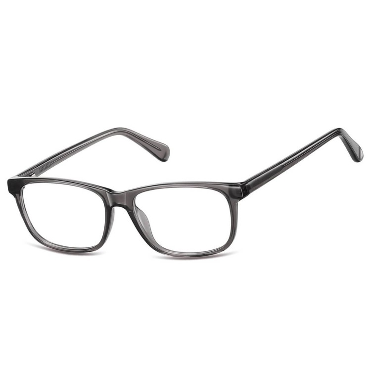 Okulary zerówki oprawki korekcyjne medium prostokątne AM70E szare