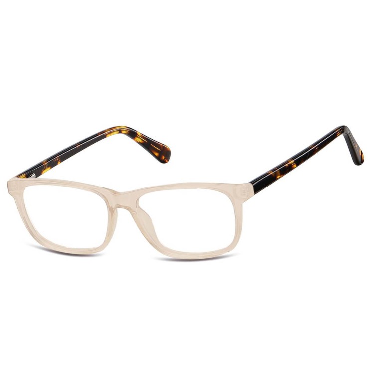 Okulary zerówki oprawki korekcyjne medium prostokątne AM70F beżowy/panterka