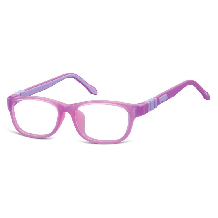 Elastyczne dziecięce oprawki okularowe zerówki prostokątne + gumka Sunoptic K6 fioletowe