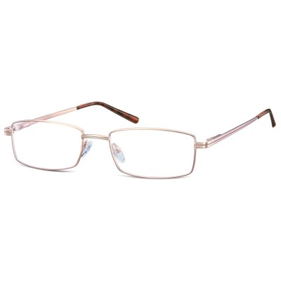 Oprawki korekcyjne zerówki okulary prostokątne metalowe 510F różowe złoto