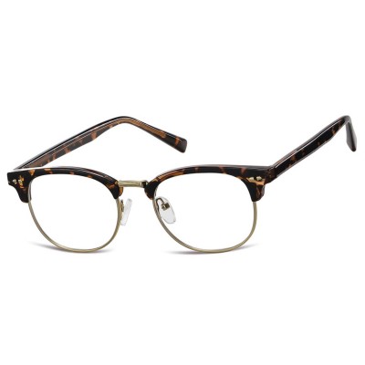 Okulary zerówki owalne oprawki korekcyjne 879E panterka/złoty