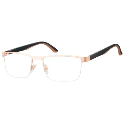 Męskie żyłkowe oprawki korekcyjne okulary zerówki 982E złoty/czarny