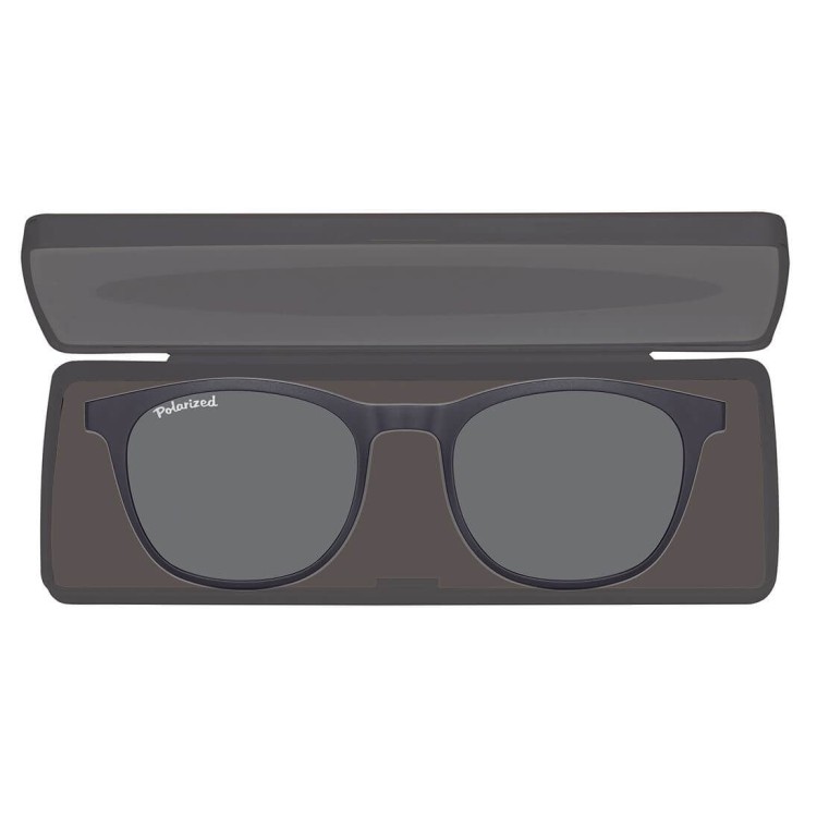 Okulary pod korekcję z polaryzacyjną nakładką przeciwsłoneczną na magnes CLIP-M-TRC297A-1 czarny/granat