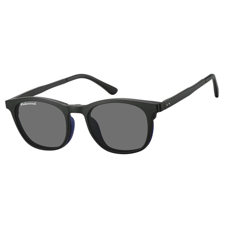 Okulary pod korekcję z polaryzacyjną nakładką przeciwsłoneczną na magnes CLIP-M-TRC297A-1 czarny/granat