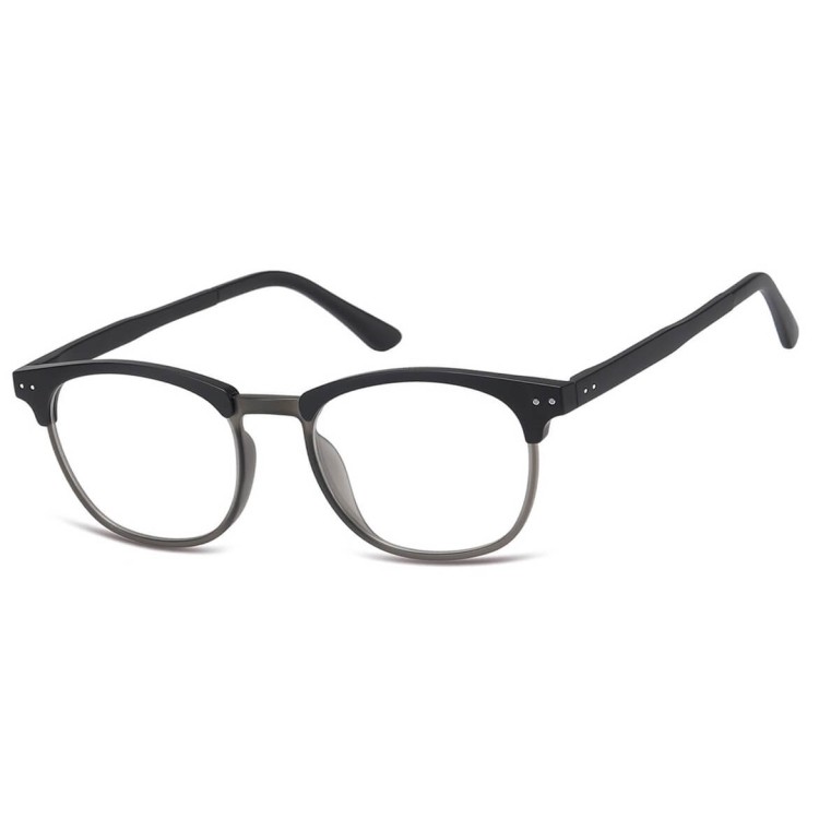 Okulary pod korekcję z polaryzacyjną nakładką przeciwsłoneczną na magnes CLIP-M-TRC297B-1 czarny/szary