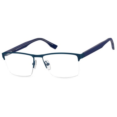 Małe męskie okulary na żyłkę oprawki korekcyjne zerówki 877A niebieskie