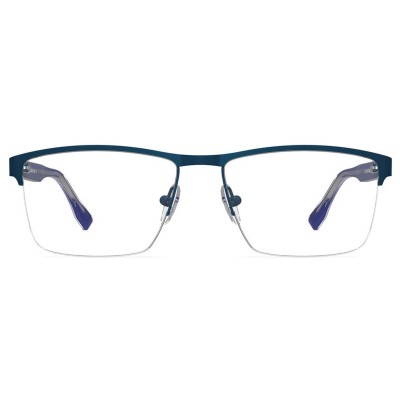 Małe męskie okulary na żyłkę oprawki korekcyjne zerówki 877A niebieskie