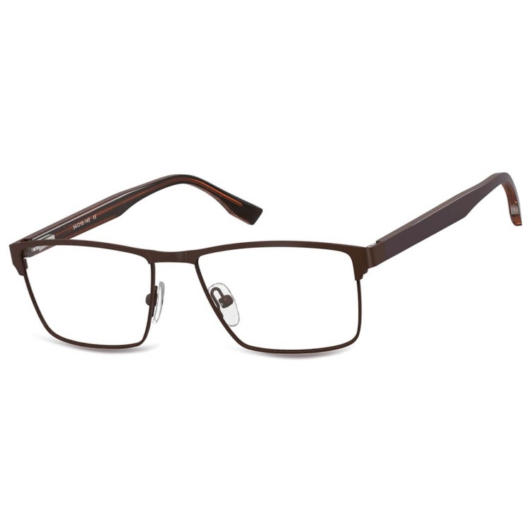 Męskie oprawki korekcyjne okulary zerówki 876C brązowe