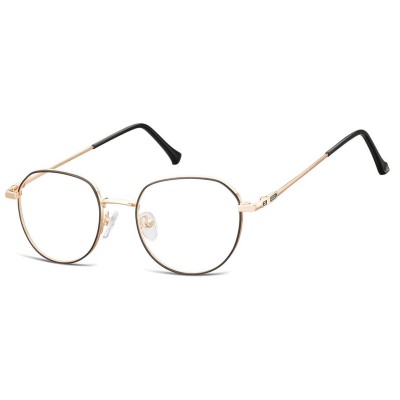 Oprawki korekcyjne panto okulary zerówki 904B czarny/różowe złoto