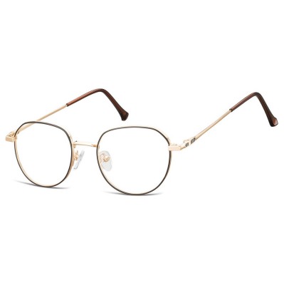 Oprawki korekcyjne panto okulary zerówki 904D ciemny brąz/złoty