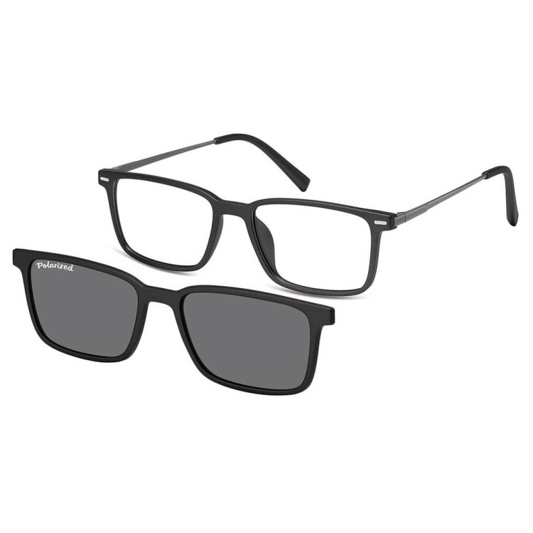 Okulary pod korekcję medium z polaryzacyjną nakładką przeciwsłoneczną CLIP-M-TRC298-1 czarny