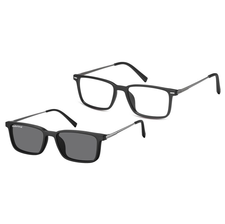 Okulary pod korekcję medium z polaryzacyjną nakładką przeciwsłoneczną CLIP-M-TRC298-1 czarny