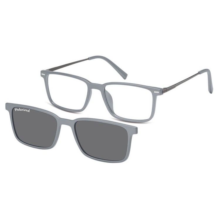 Okulary pod korekcję medium z polaryzacyjną nakładką przeciwsłoneczną CLIP-M-TRC298B-1 szary