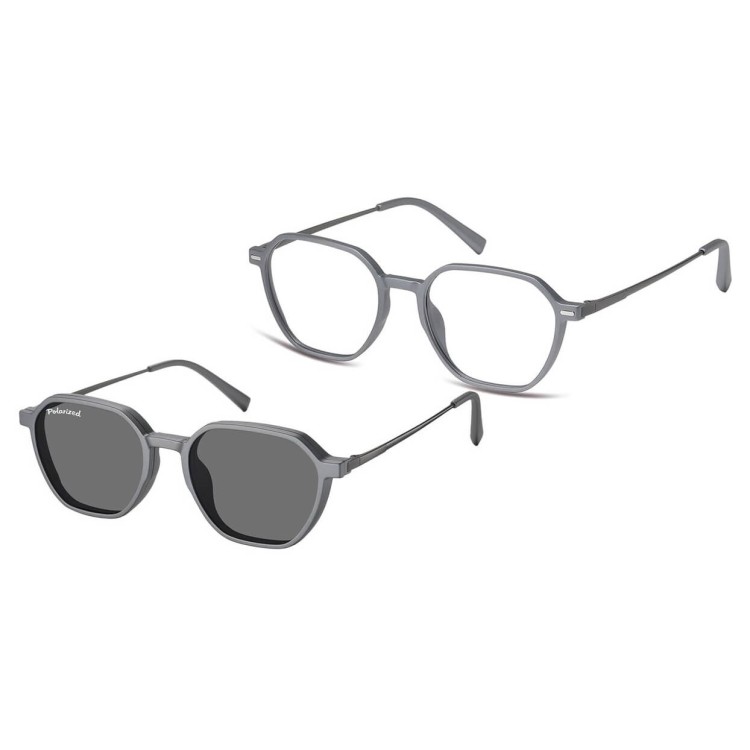 Okulary pod korekcję z polaryzacyjną nakładką przeciwsłoneczną CLIP-M-TRC300B-1 szary
