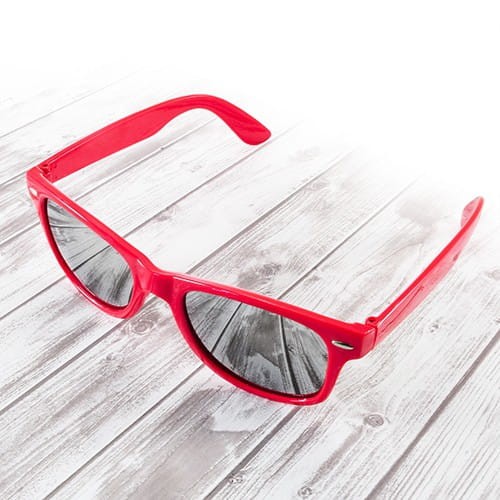 Okulary lustrzanki czerwone  nerdy