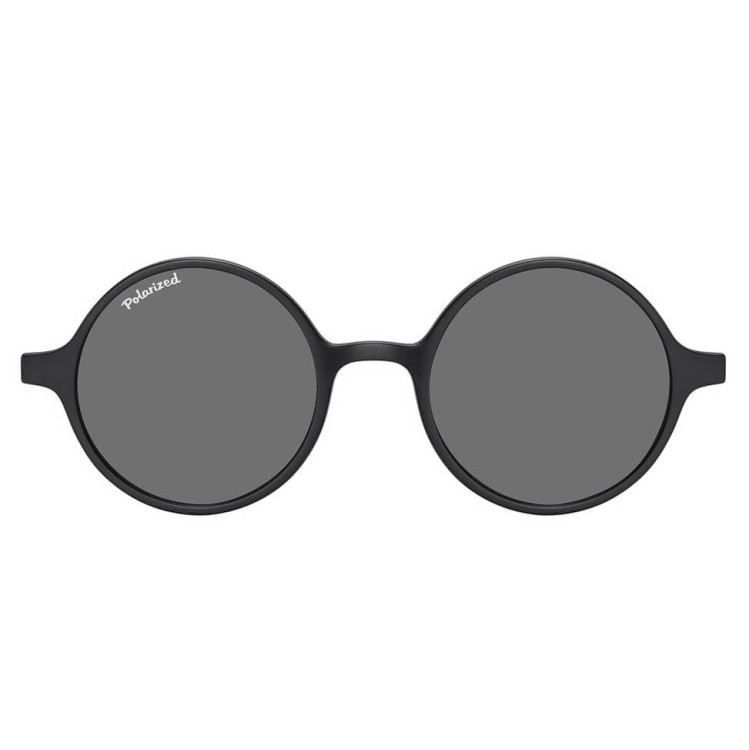 Okrągłe okulary pod korekcję z polaryzacyjną nakładką przeciwsłoneczną CLIP-MC100A-1 srebrne