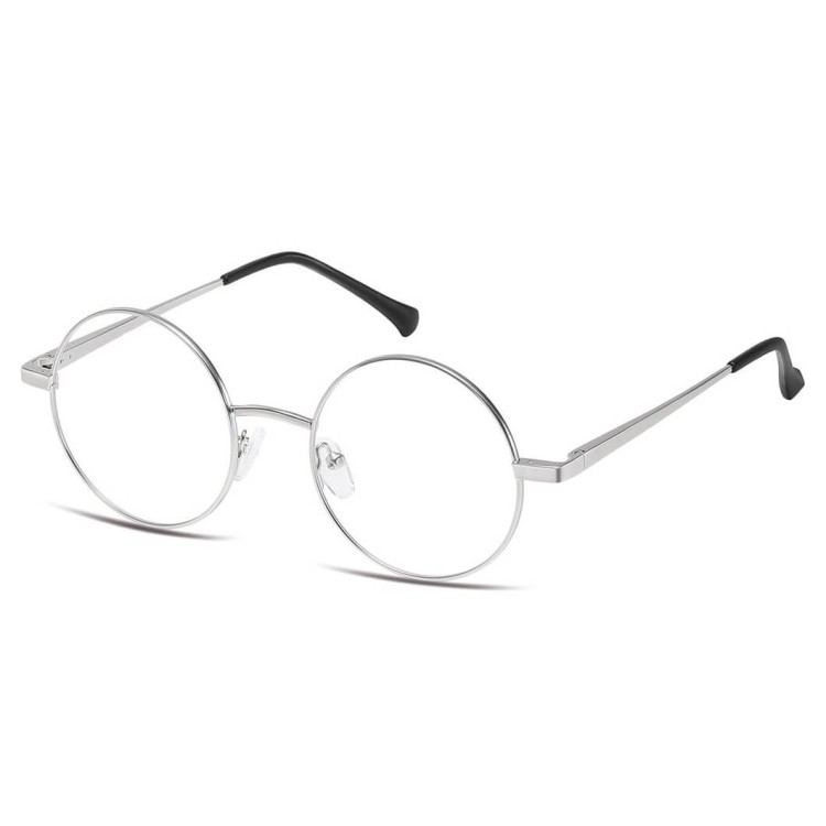 Okrągłe okulary pod korekcję z polaryzacyjną nakładką przeciwsłoneczną CLIP-MC100A-1 srebrne