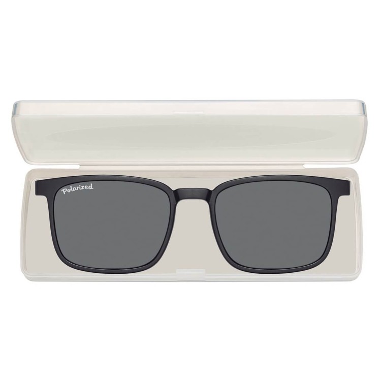 Męskie okulary pod korekcję z polaryzacyjną nakładką przeciwsłoneczną CLIP-MC97-1 czarne