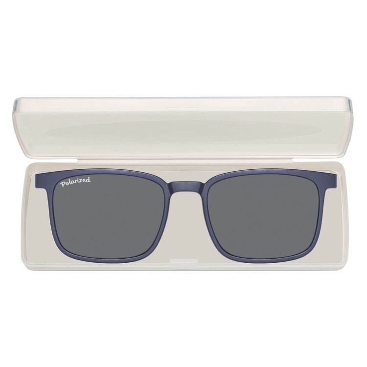 Męskie okulary pod korekcję z polaryzacyjną nakładką przeciwsłoneczną CLIP-MC97A-1 granatowe