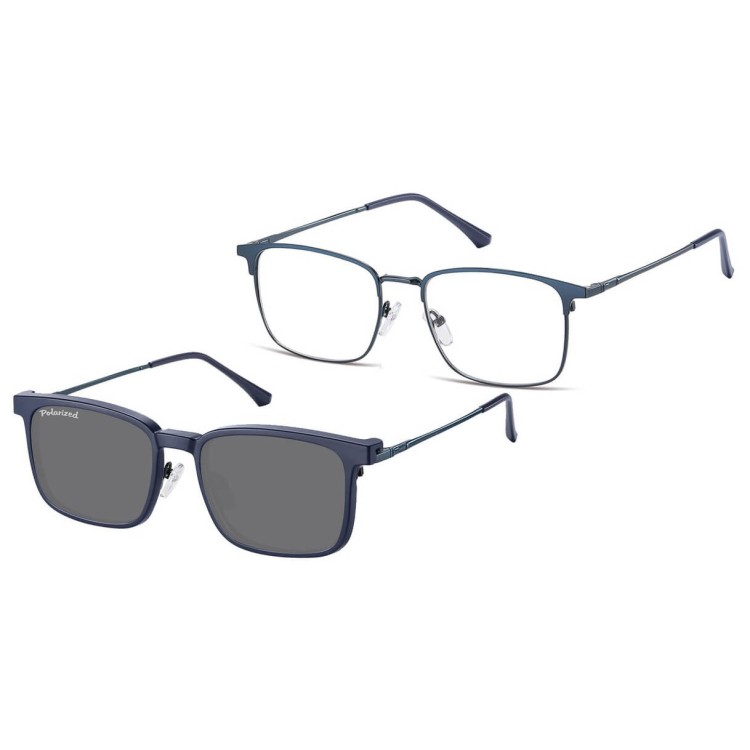 Męskie okulary pod korekcję z polaryzacyjną nakładką przeciwsłoneczną CLIP-MC97A-1 granatowe