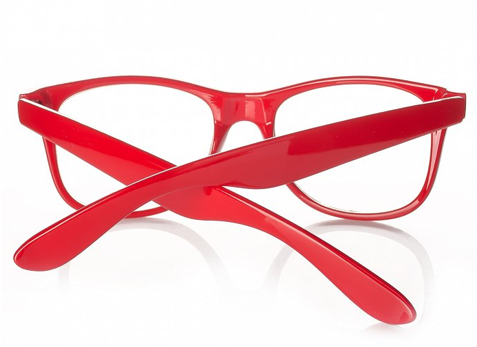 Czerwone okulary zerówki nerdy NR-61