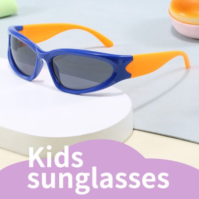 Okulary przeciwsłoneczne dla dzieci STKD-06F niebiesko-pomarańczowe