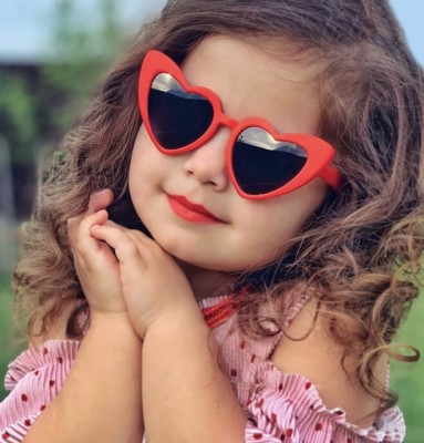 Okulary przeciwsłoneczne dla dziewczynki Serce STKD-09E kremowe