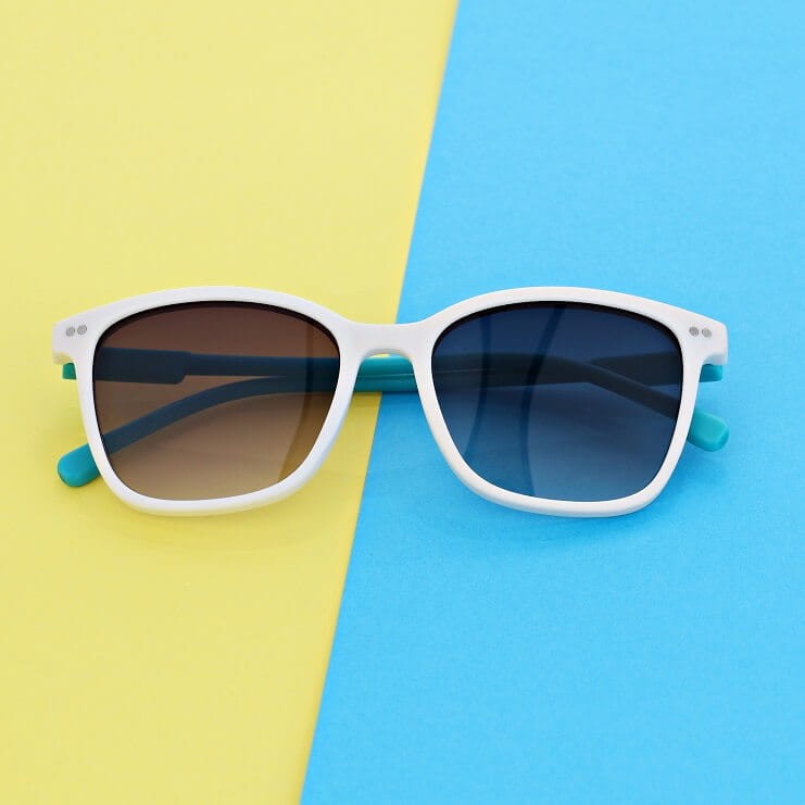 Okulary przeciwsłoneczne dla dzieci STKD-07B biały/turkus
