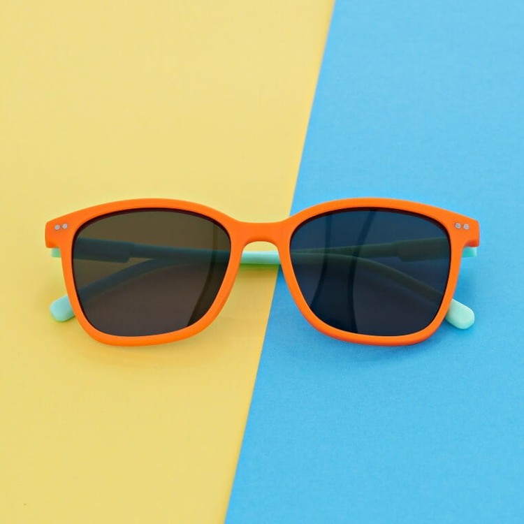 Okulary przeciwsłoneczne dla dzieci STKD-07D pomarańczowy/miętowy