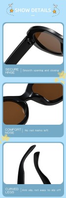 Okulary przeciwsłoneczne dla dziewczynki owalne STKD-02G żółte