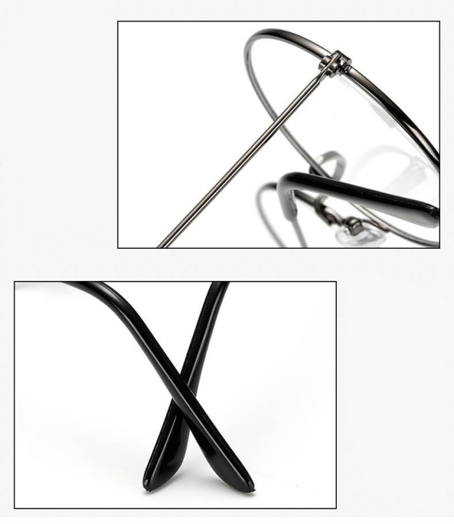 Okrągłe złote okulary Lenonki z filtrem Blue Light do komputera zerówki DS-97